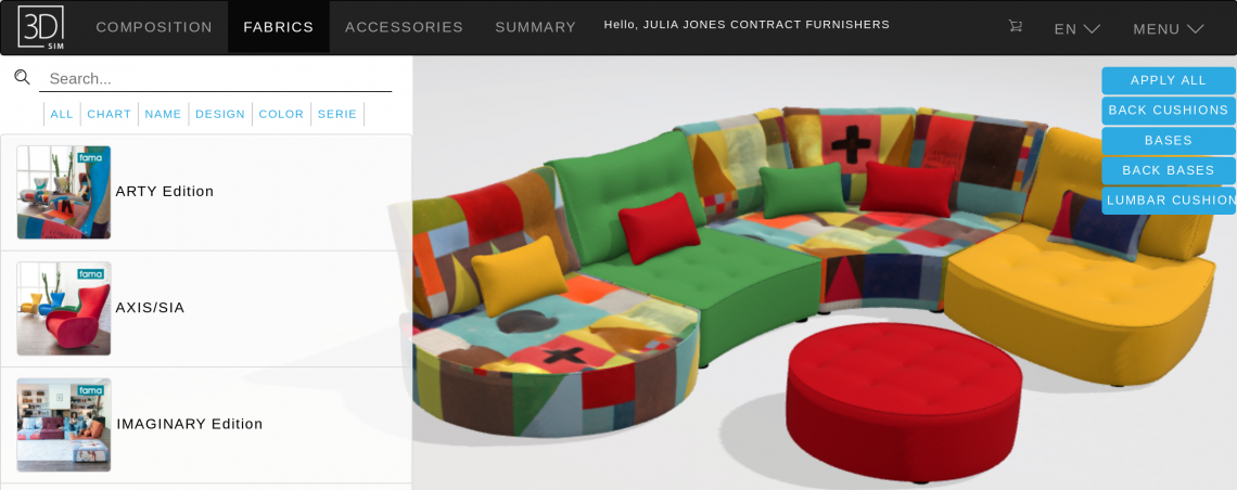 Create your sofa and let us make it for you